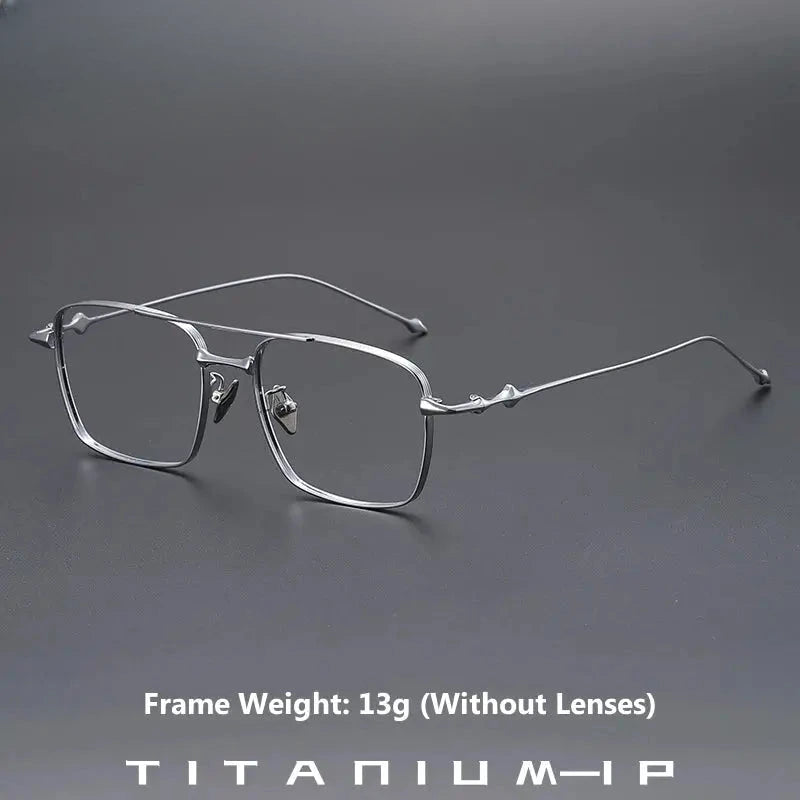Men's Square Full Rim Titanium Prescription Glasses 31911 — view 1 | Rx Spectacle