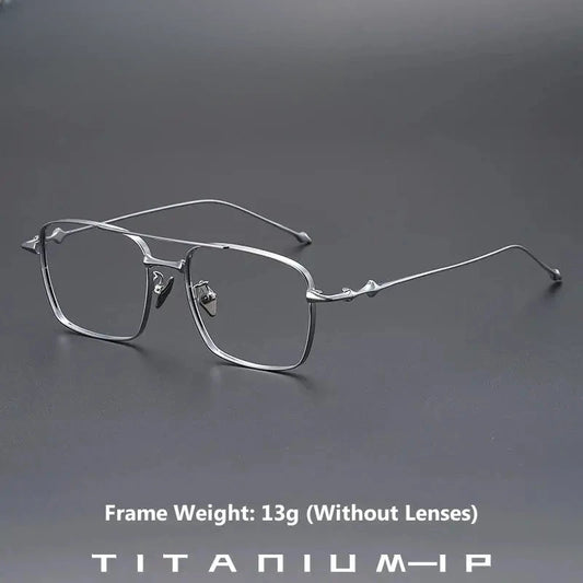 Men's Square Full Rim Titanium Prescription Glasses 31911 — view 1 | Rx Spectacle
