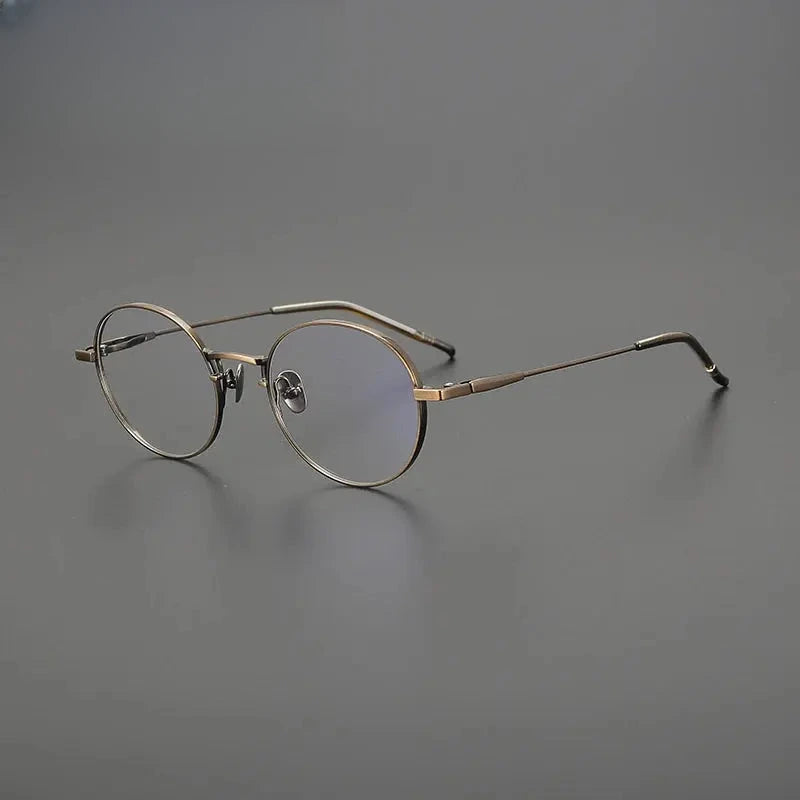 Unisex Oval Full Rim Titanium Prescription Glasses Gxyj1558 — view 3 | Rx Spectacle