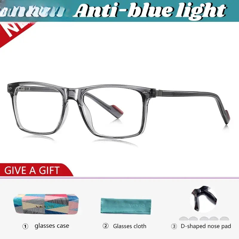 Men's Square Full Rim Titanium Reading Glasses 77218 — view 5 | Rx Spectacle