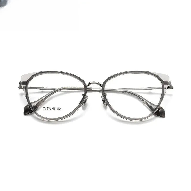 Unisex Oval Full Rim Titanium Prescription Glasses 881660 — view 3 | Rx Spectacle