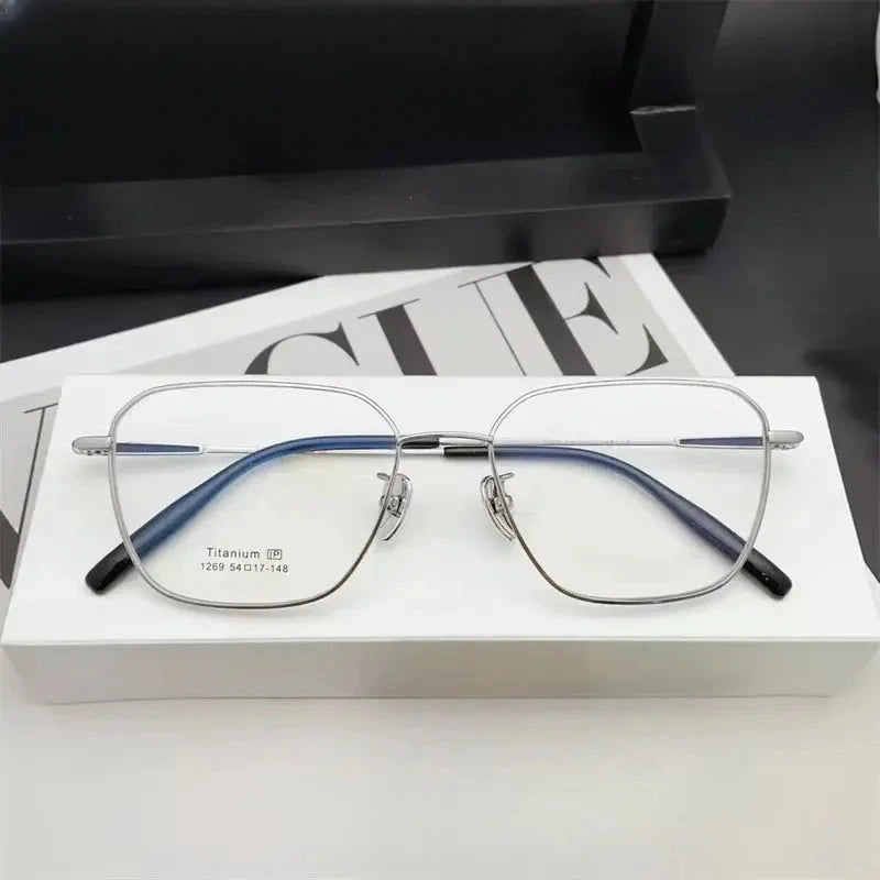Unisex Polygon Full Rim Titanium Prescription Glasses 611269 — view 3 | Rx Spectacle