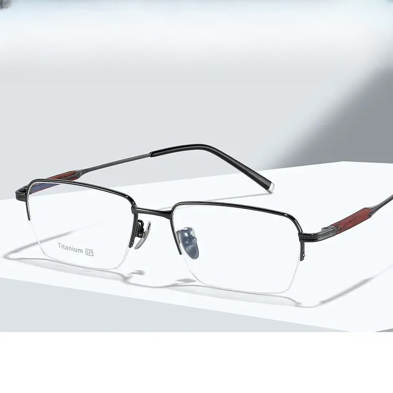 Women's Oval Semi-Rimless Titanium Prescription Glasses 618226 — view 1 | Rx Spectacle