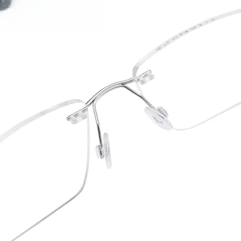 Men's Square Rimless Titanium Prescription Glasses Kr16064 — view 10 | Rx Spectacle