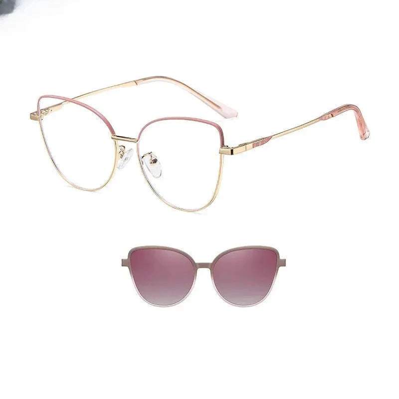 Women's Cat Eye Full Rim Stainless Steel Prescription Glasses 617102 — view 4 | Rx Spectacle