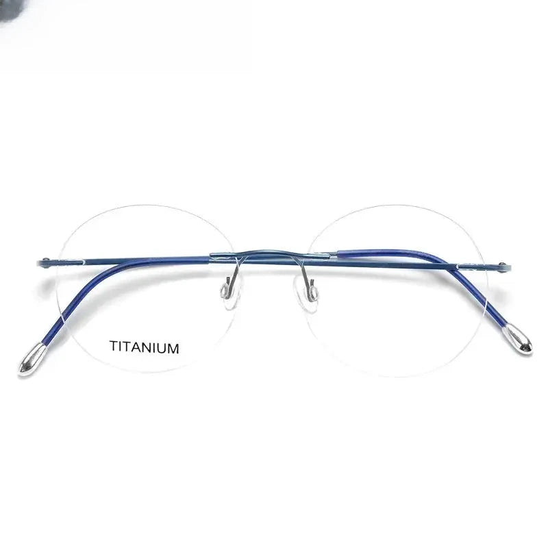 Women's Round Rimless Titanium Prescription Glasses 16012 — view 5 | Rx Spectacle