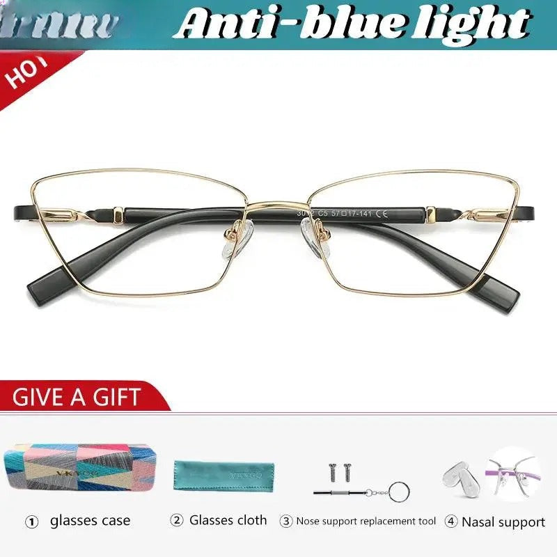 Unisex Square Full Rim Stainless Steel Reading Glasses 3012 — view 10 | Rx Spectacle