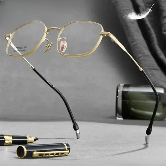 Unisex Square Semi-Rimless Titanium Prescription Glasses 882369 — view 1 | Rx Spectacle