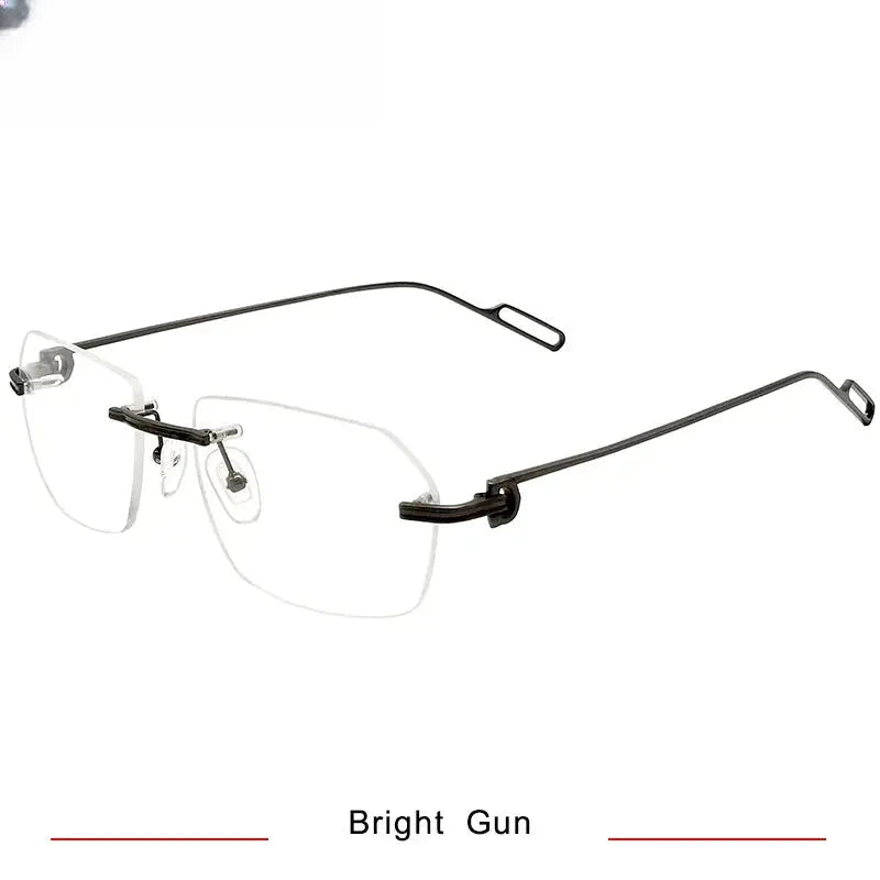 Unisex Polygon Rimless Titanium Prescription Glasses 1620 — view 6 | Rx Spectacle
