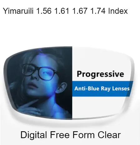 Free Form Progressive Clear Anti Blue Light Lenses — view 1 | Rx Spectacle