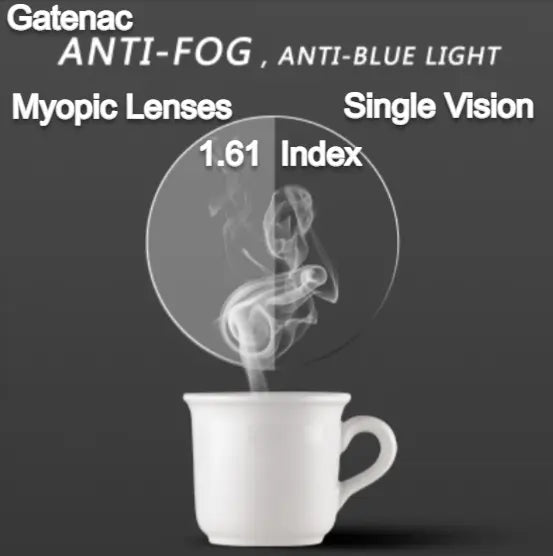 Single Vision Anti Fog Anti Blue Myopic Clear Lenses — view 3 | Rx Spectacle