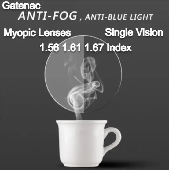 Single Vision Anti Fog Anti Blue Myopic Clear Lenses — view 1 | Rx Spectacle