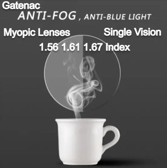 Single Vision Anti Fog Anti Blue Myopic Clear Lenses — view 1 | Rx Spectacle
