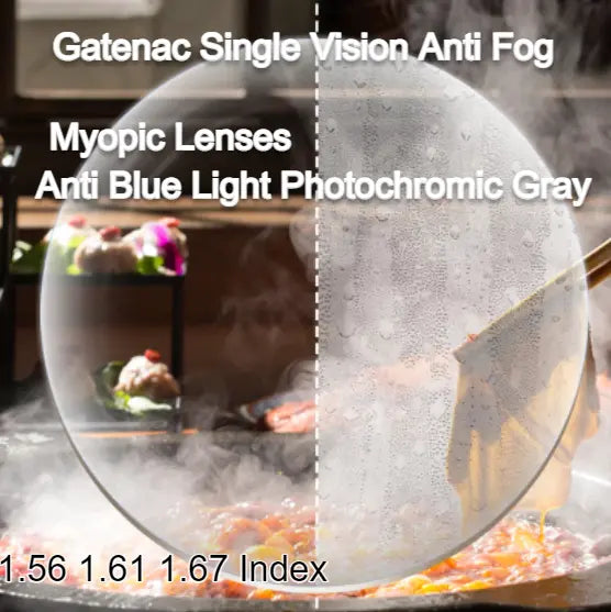 Single Vision Photochromic Gray Anti Fog Anti Blue Lenses — view 1 | Rx Spectacle