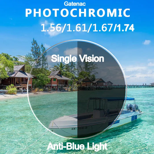 Single Vision Photochromic Myopic/Hyperopic Anti Blue Light Lenses — view 1 | Rx Spectacle