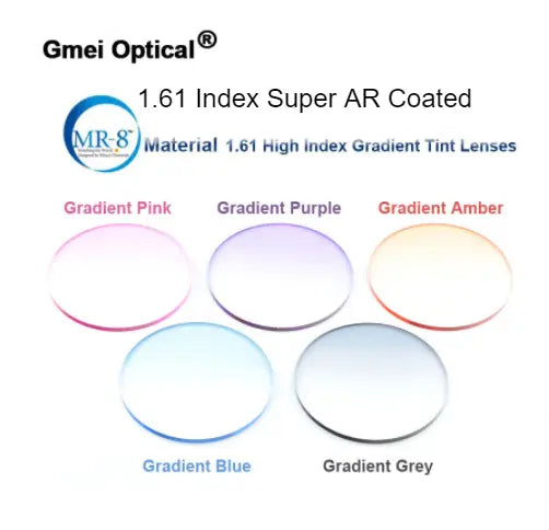 1.61 Index MR-8 Super AR Coated Single Vision Gradient Tint Lenses — view 1 | Rx Spectacle