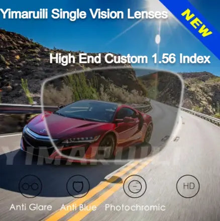 Photochromic Gray Single Vision Anti Blue Driving Lenses — view 4 | Rx Spectacle