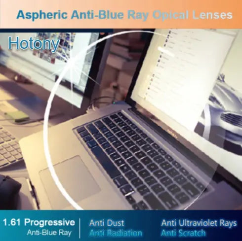 1.61 Index Free Form Progressive Clear Anti Blue Light Lenses — view 1 | Rx Spectacle