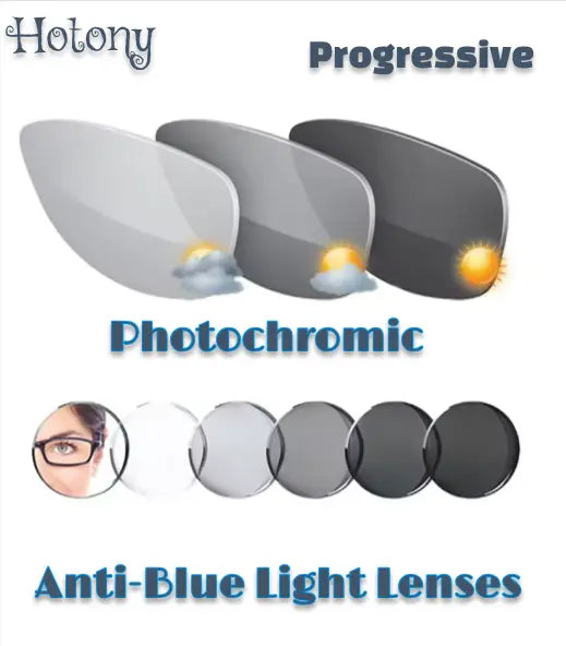Progressive Photochromic Gray Anti-Blue Light Lenses — view 1 | Rx Spectacle