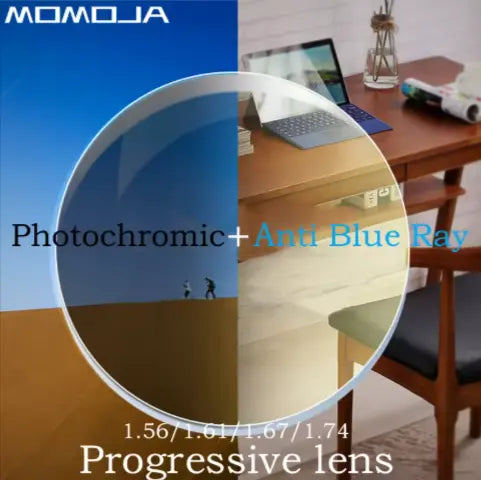 HD Free Form Progressive Photochromic Anti-Blue Lenses — view 1 | Rx Spectacle