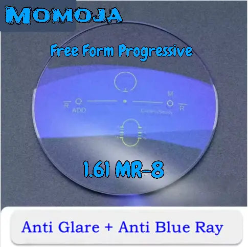 Free Form Progressive 1.61 Mr-8 Anti Blue/Glare Clear Lenses — view 1 | Rx Spectacle