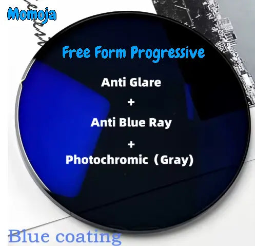 Free Form Progressive Photochromic Gray Anti-Blue/Glare Lenses — view 1 | Rx Spectacle