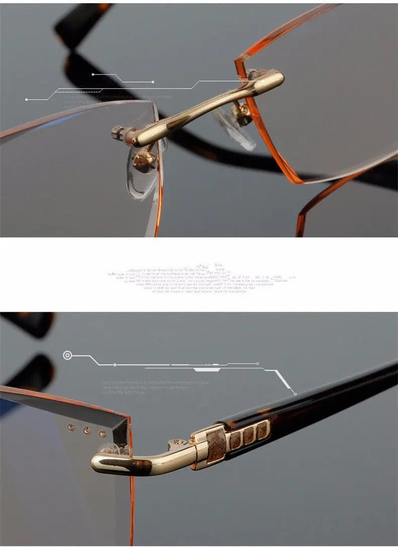 Women's Square Rimless Alloy Reading Glasses 5822 — view 5 | Rx Spectacle