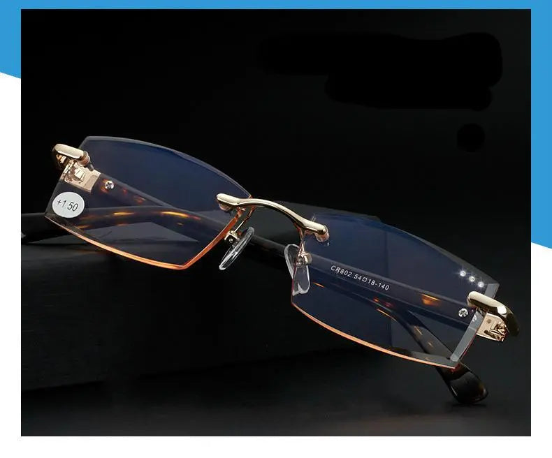 Women's Square Rimless Alloy Reading Glasses 5822 — view 18 | Rx Spectacle
