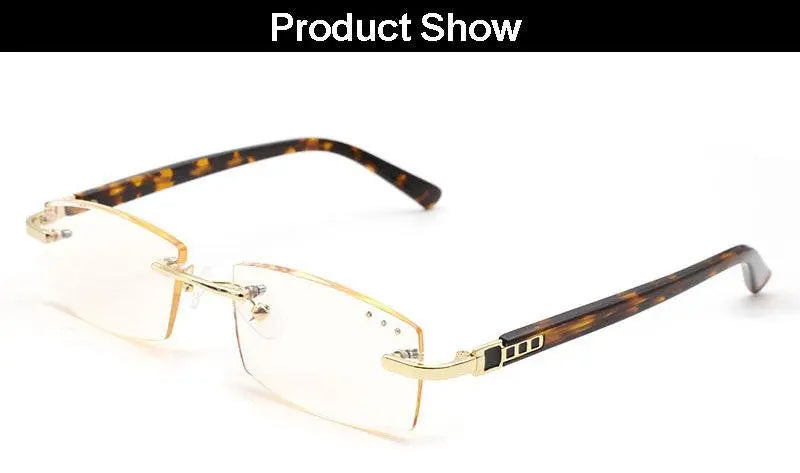 Women's Square Rimless Alloy Reading Glasses 5822 — view 10 | Rx Spectacle