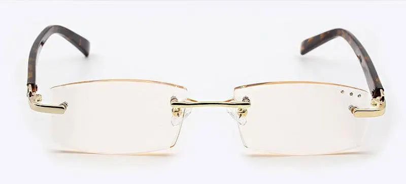 Women's Square Rimless Alloy Reading Glasses 5822 — view 6 | Rx Spectacle