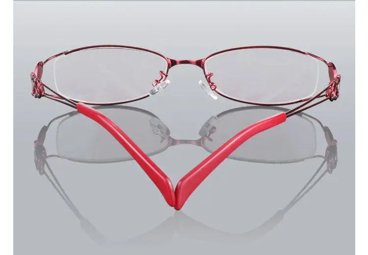 Women's Butterfly Full Rim Alloy Prescription Glasses 6150 — view 3 | Rx Spectacle