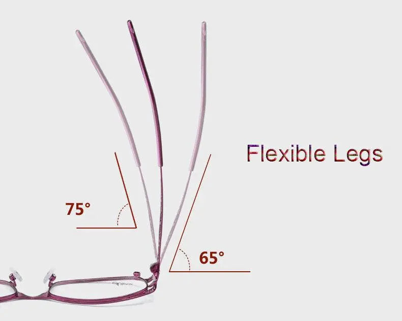 Women's Rectangular Full Rim Alloy Reading Glasses 9003 — view 9 | Rx Spectacle