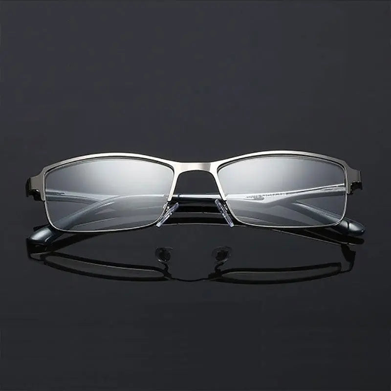 Unisex Square Full Rim Stainless Steel Reading Glasses T076 — view 1 | Rx Spectacle