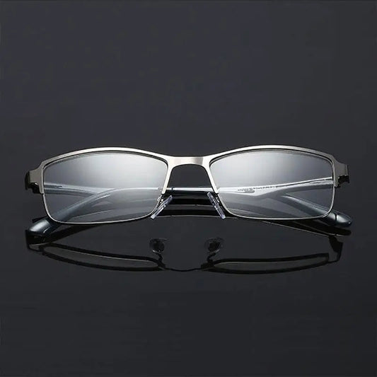 Unisex Square Full Rim Stainless Steel Reading Glasses T076 — view 1 | Rx Spectacle