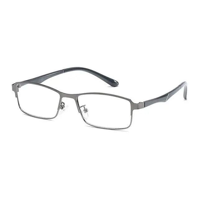 Unisex Square Full Rim Stainless Steel Reading Glasses T076 — view 4 | Rx Spectacle