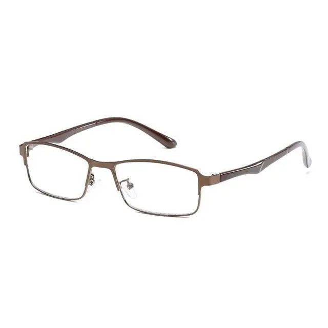 Unisex Square Full Rim Stainless Steel Reading Glasses T076 — view 5 | Rx Spectacle
