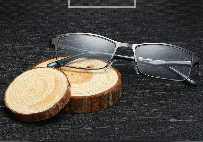 Unisex Square Full Rim Stainless Steel Reading Glasses T076 — view 18 | Rx Spectacle