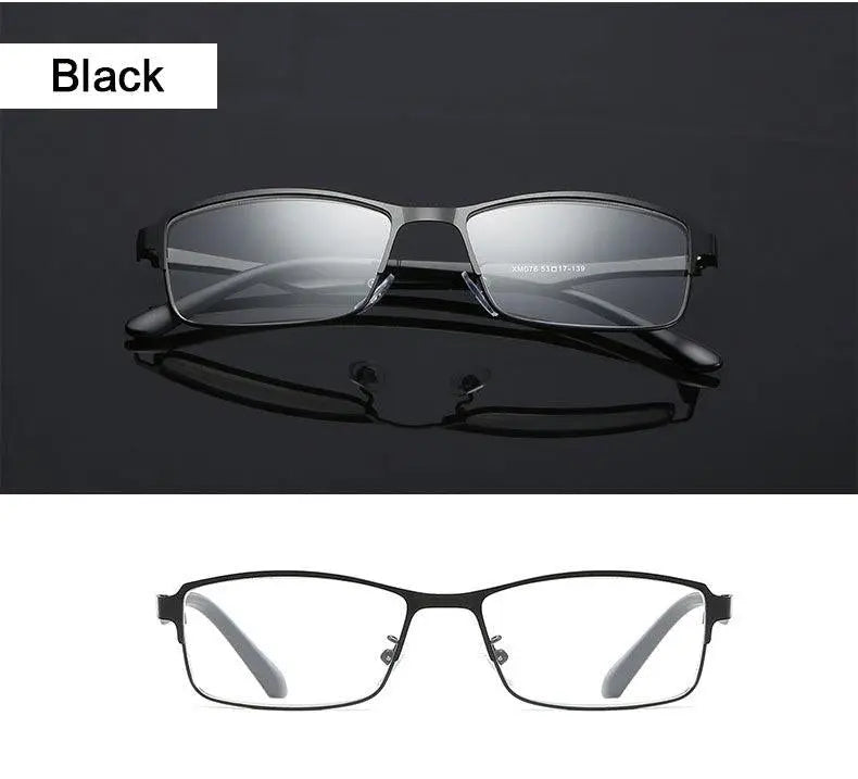 Unisex Square Full Rim Stainless Steel Reading Glasses T076 — view 11 | Rx Spectacle