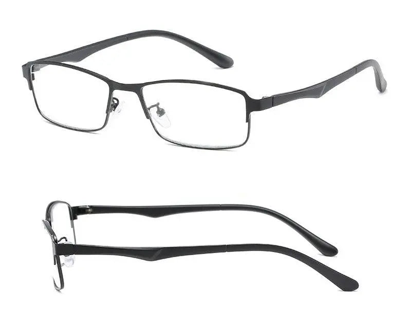 Unisex Square Full Rim Stainless Steel Reading Glasses T076 — view 14 | Rx Spectacle