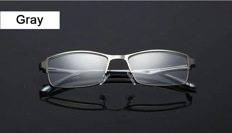 Unisex Square Full Rim Stainless Steel Reading Glasses T076 — view 12 | Rx Spectacle
