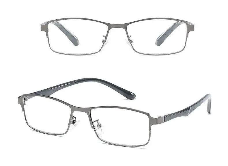 Unisex Square Full Rim Stainless Steel Reading Glasses T076 — view 16 | Rx Spectacle