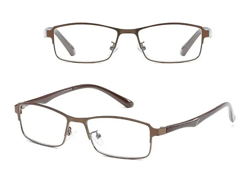 Unisex Square Full Rim Stainless Steel Reading Glasses T076 — view 15 | Rx Spectacle