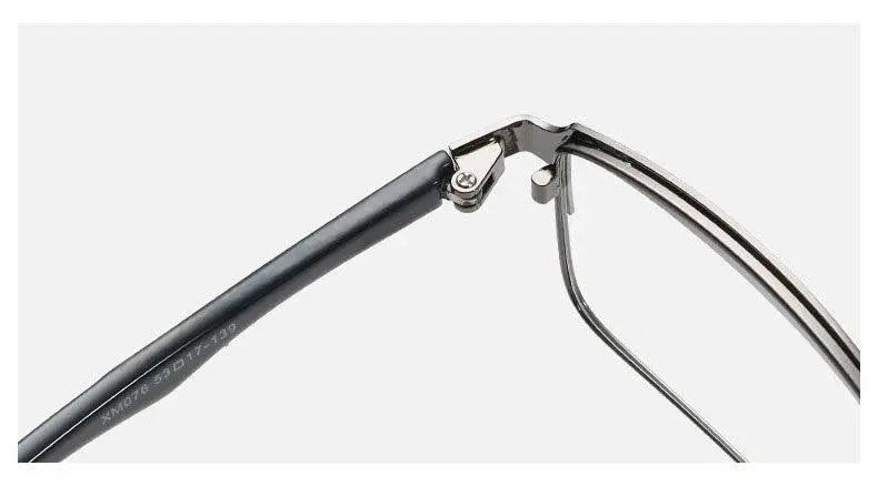 Unisex Square Full Rim Stainless Steel Reading Glasses T076 — view 7 | Rx Spectacle