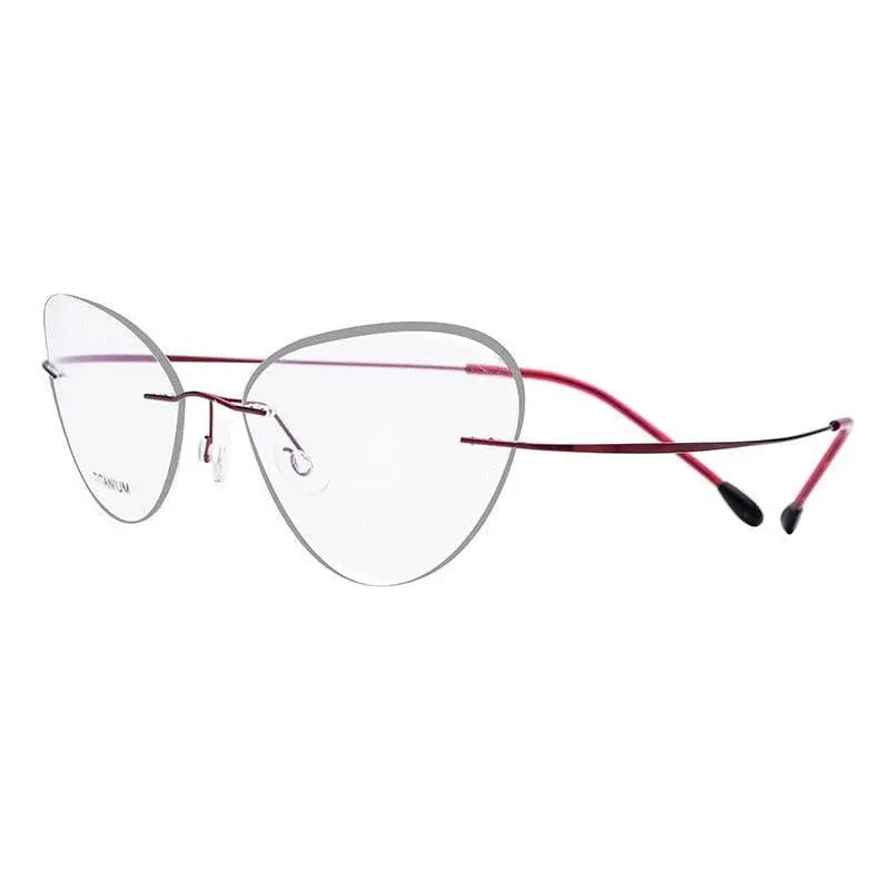 Women's Cat Eye Rimless Titanium Prescription Glasses 20003 — view 18 | Rx Spectacle