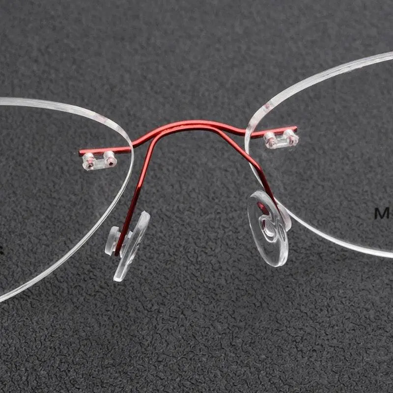 Women's Cat Eye Rimless Titanium Prescription Glasses 20003 — view 8 | Rx Spectacle