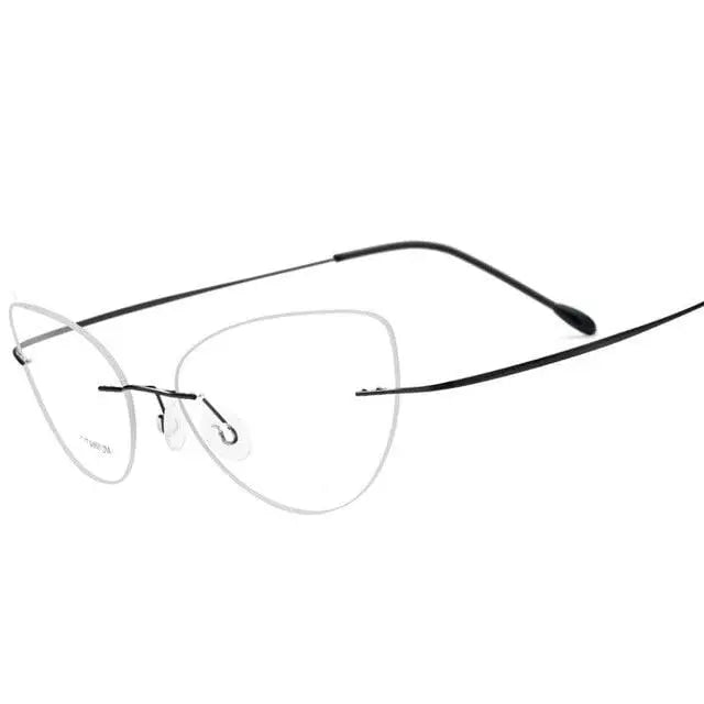 Women's Cat Eye Rimless Titanium Prescription Glasses 20003 — view 11 | Rx Spectacle