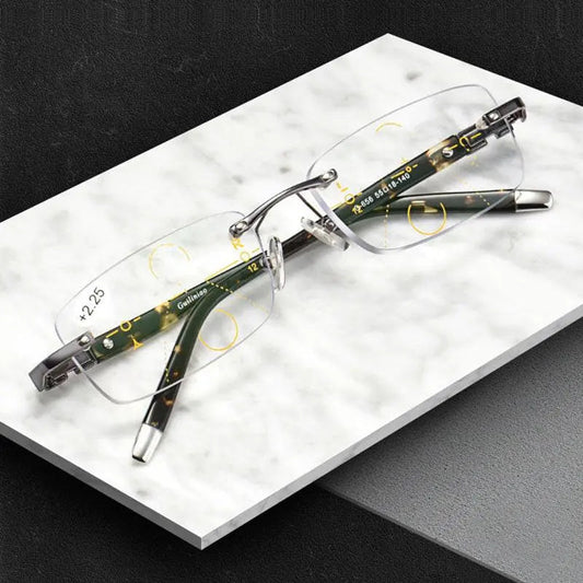 Men's Square Rimless Titanium Reading Glasses 3255 — view 1 | Rx Spectacle