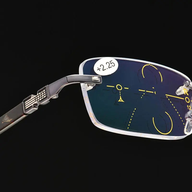 Men's Square Rimless Titanium Reading Glasses 3255 — view 3 | Rx Spectacle