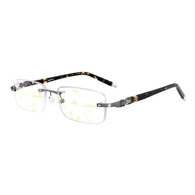 Men's Square Rimless Titanium Reading Glasses 3255 — view 6 | Rx Spectacle