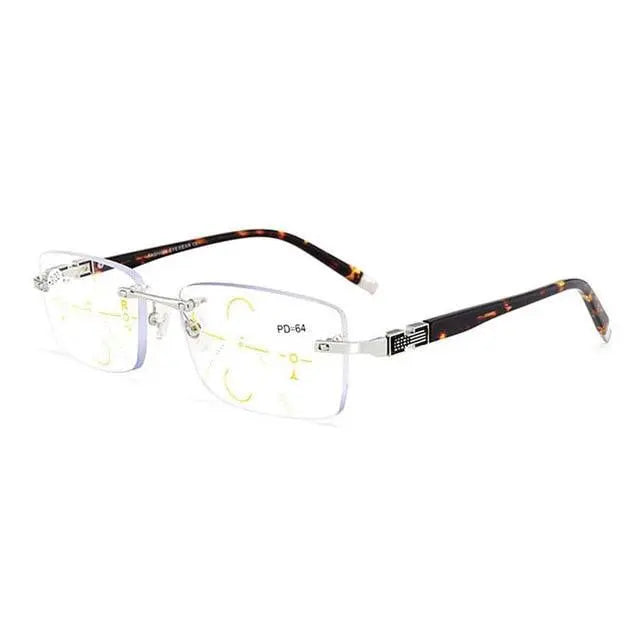 Men's Square Rimless Titanium Reading Glasses 3255 — view 2 | Rx Spectacle